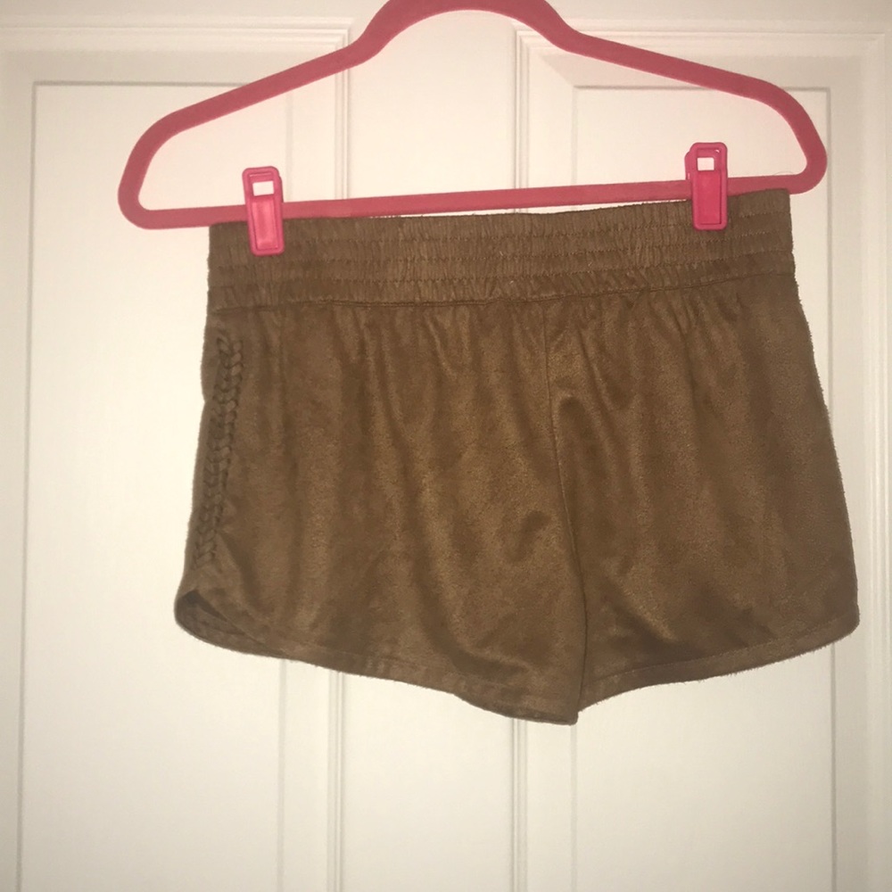 Brown suede shorts